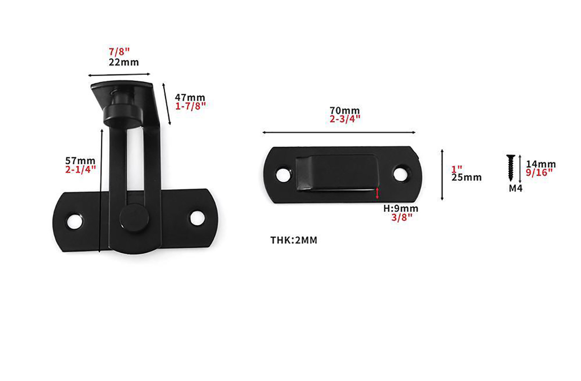 Spec Sheet - 90 DEGREE BARN DOOR LOCK SS