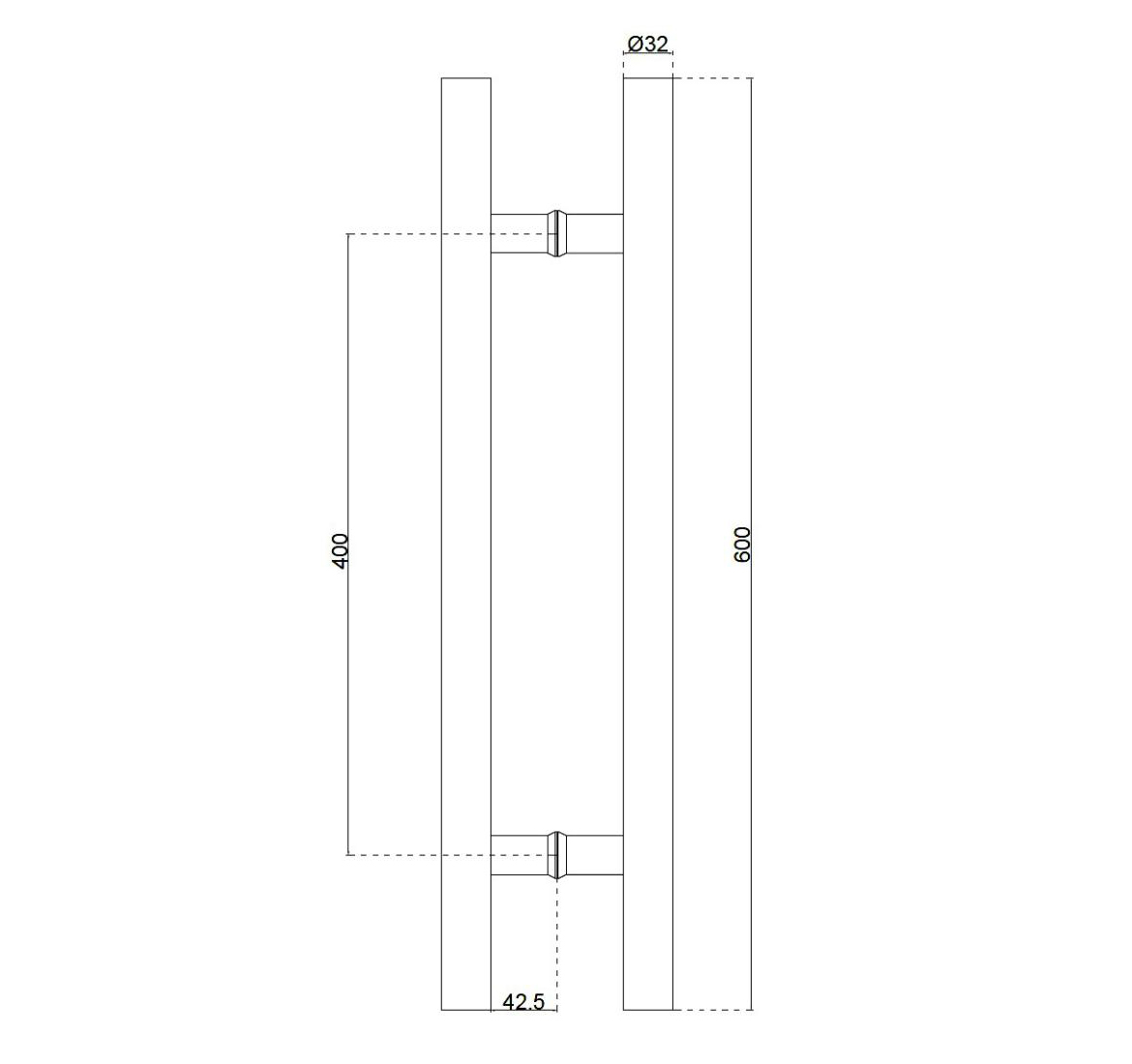 600mm HOLLOW PULL HANDLE