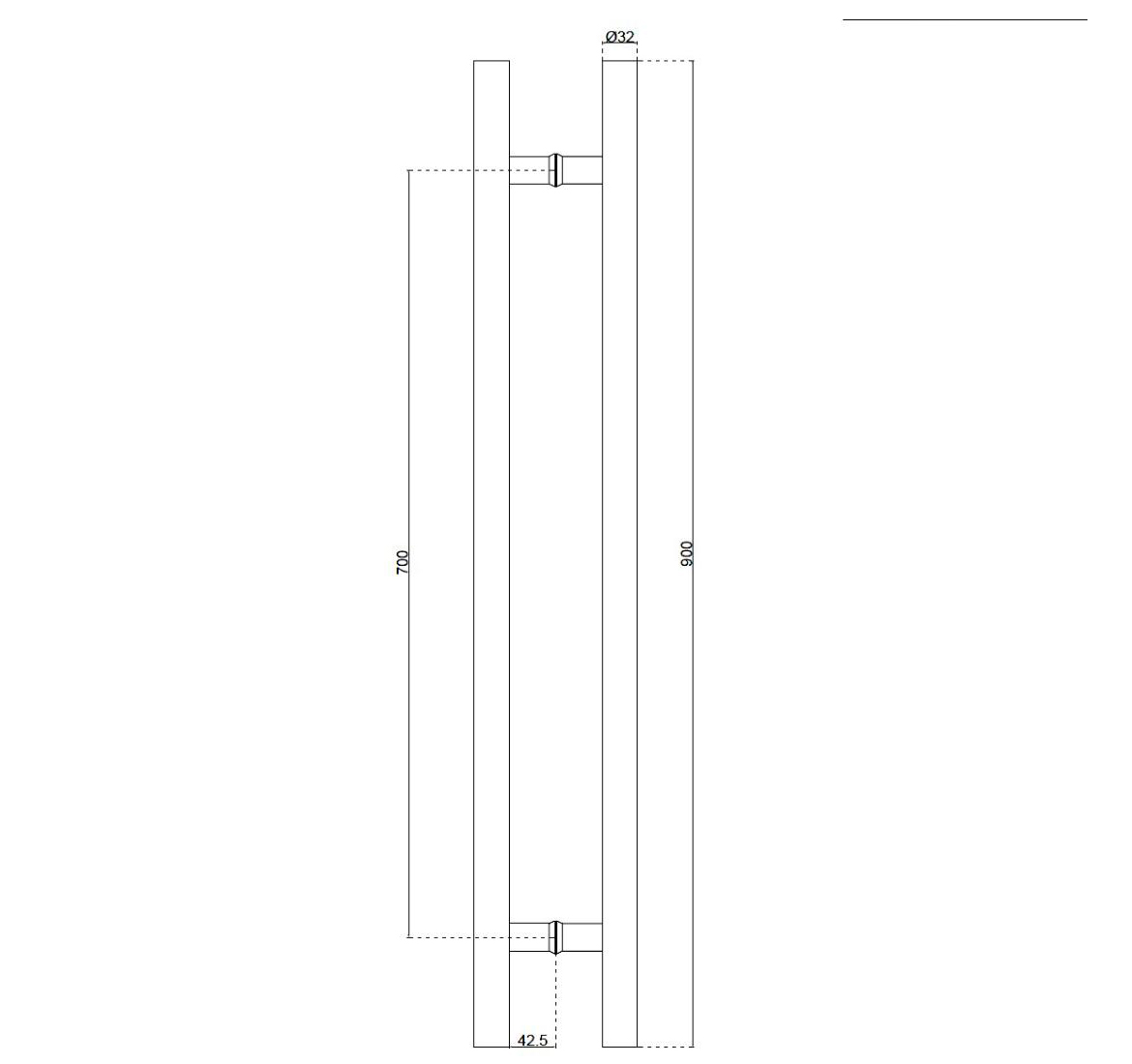 900mm HOLLOW PULL HANDLE